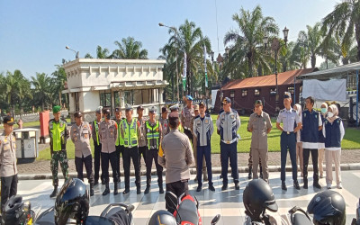 Sinergi Pengamanan di Pos Pam SLG, RAPI 1309 Ikuti Apel Pagi Dipimpin Kapospam