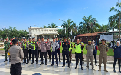 Apel Pagi Posko Bankom Idul Fitri 2026, Sinergitas Lintas Sektoral di SLG Kediri