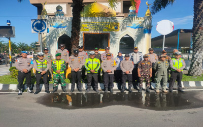 Apel Pagi Pos Pengamanan SLG, Petugas dihimbau Tingkatkan Kewaspadaan